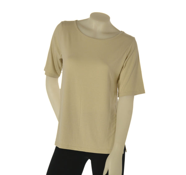 T-SHIRT DONNA GAIA B MANICA CORTA SCOLLO A GIRO SPACCHI VISCOSA ART. 607