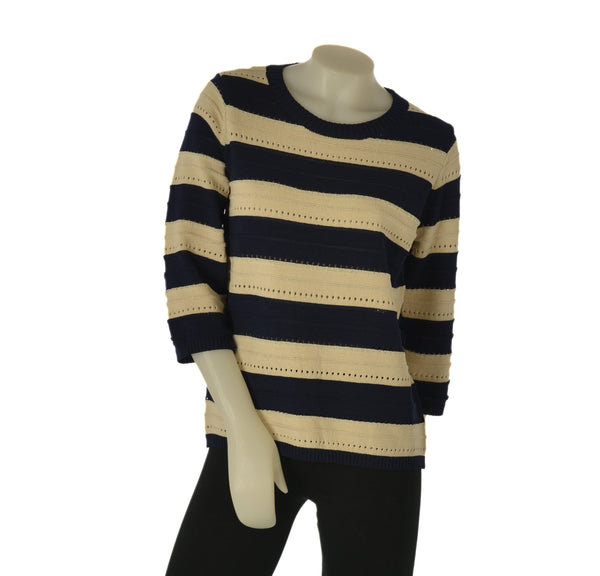 MAGLIONE DONNA GAIA B MODELLO MANICHE 3/4 GIROCOLLO LAVORATO COTONE ART. 256