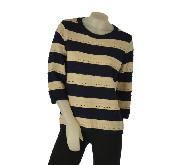 MAGLIONE DONNA GAIA B MODELLO MANICHE 3/4 GIROCOLLO LAVORATO COTONE ART. 256