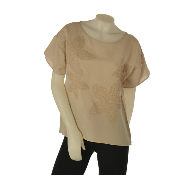 BLUSA DONNA GAIA B MANICA CORTA STAMPA LINO VISCOSA ART. 160