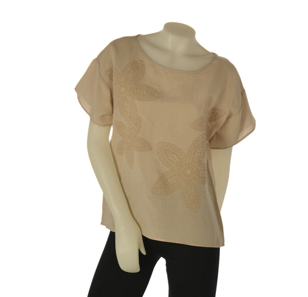 BLUSA DONNA GAIA B MANICA CORTA STAMPA LINO VISCOSA ART. 160