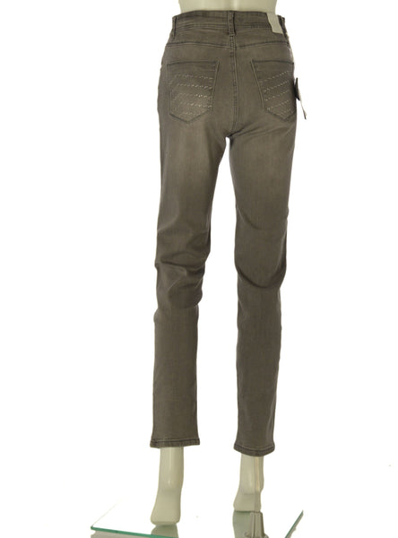 JEANS DONNA EMANUELA COSTA ZIP BOTTONE PASSANTI TASCHE STRASS CAPRI ART.EC6883