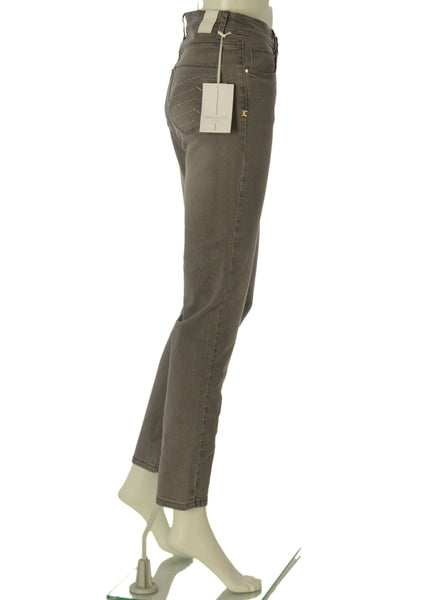 JEANS DONNA EMANUELA COSTA ZIP BOTTONE PASSANTI TASCHE STRASS CAPRI ART.EC6883