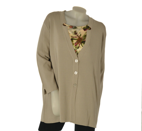 CARDIGAN DONNA CONFORMARO SILCO BOTTONI COLLETTO SPACCHETTI COMODO ART.561