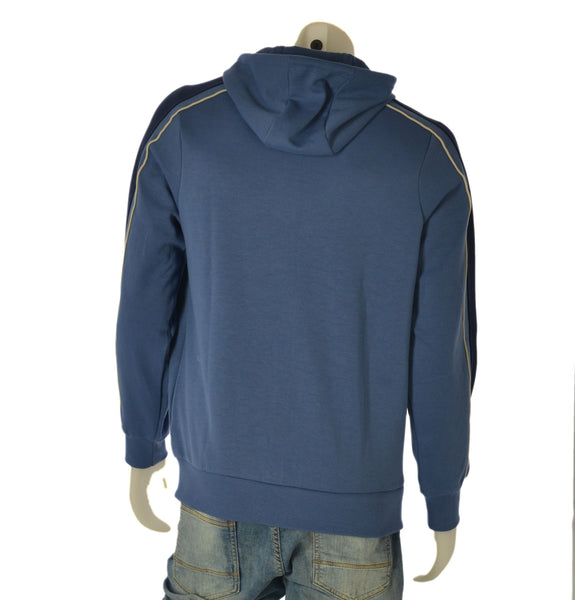 FELPA UOMO SCUOLA NAUTICA ITALIANA GARZATA ZIP CAPPUCCIO TASCHE POLSINI FASCIA BANDA LOGO ART.162706