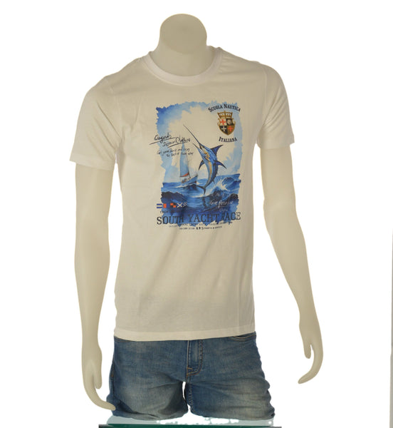 T-SHIRT RAGAZZO SCUOLA NAUTICA ITALIANA COTONE GIROCOLLO MEZZA MANICA STAMPA ART.166013