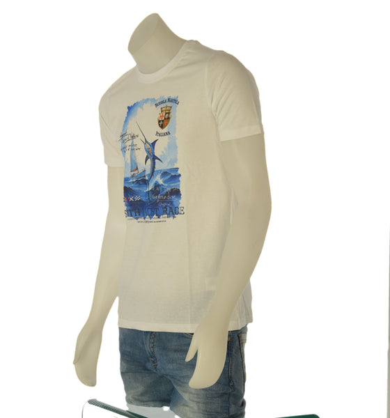 T-SHIRT RAGAZZO SCUOLA NAUTICA ITALIANA COTONE GIROCOLLO MEZZA MANICA STAMPA ART.166013