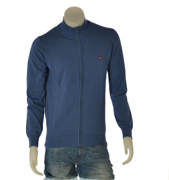 MAGLIONE UOMO NORWAY COTONE ZIP POLSINI FASCIA LOGO ART.853102