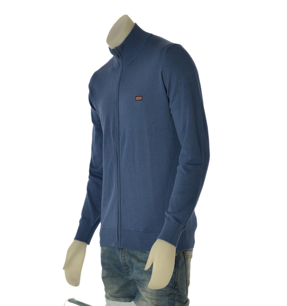 MAGLIONE UOMO NORWAY COTONE ZIP POLSINI FASCIA LOGO ART.853102