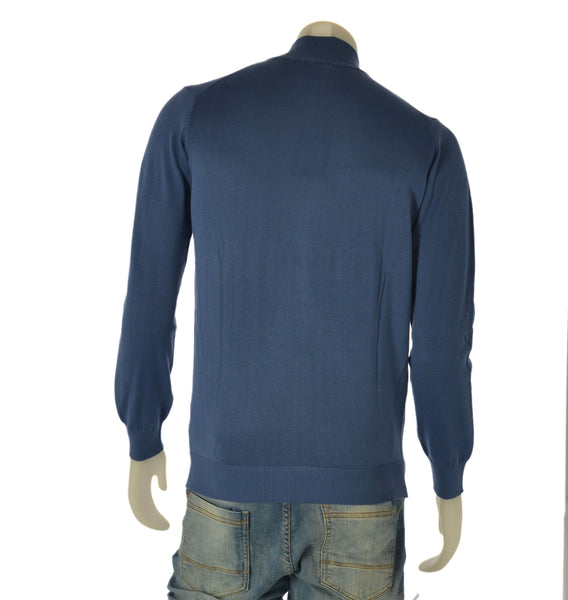 MAGLIONE UOMO NORWAY COTONE ZIP POLSINI FASCIA LOGO ART.853102