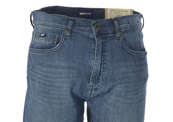 JEANS UOMO LEGGERO ZIP BOTTONE CINQUE TASCHE REGOLARE MARCA GAS ART.ALBERT