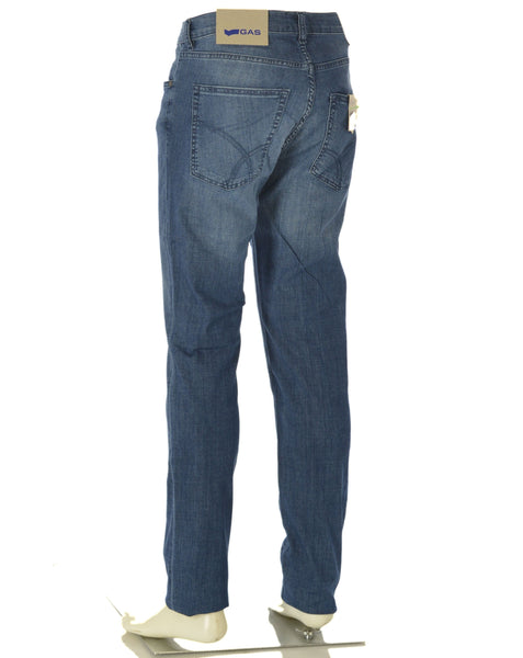 JEANS UOMO LEGGERO ZIP BOTTONE CINQUE TASCHE REGOLARE MARCA GAS ART.ALBERT