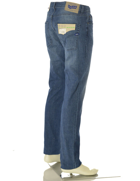 JEANS UOMO LEGGERO ZIP BOTTONE CINQUE TASCHE REGOLARE MARCA GAS ART.ALBERT