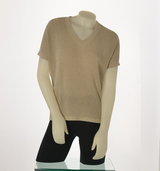 MAGLIA DONNA GRIFFAI SCOLLO MANICA SCESA COSTINA LUREX ART.7658