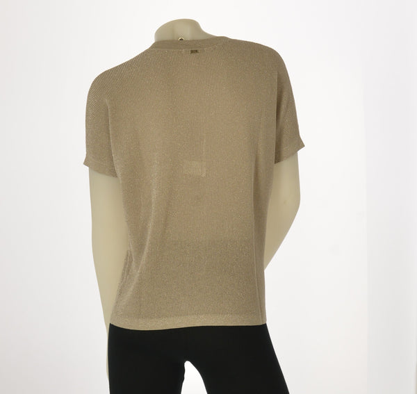 MAGLIA DONNA GRIFFAI SCOLLO MANICA SCESA COSTINA LUREX ART.7658