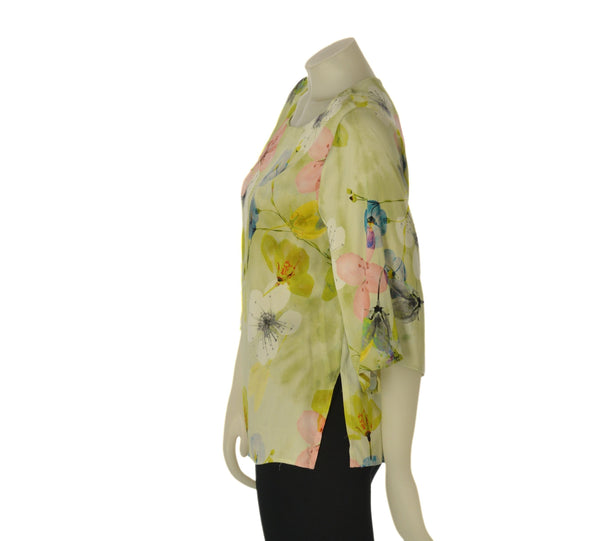 CASACCA DONNA PERLA GIROCOLLO TRE QUARTI SPACCO SPACCHETTI FANTASIA ART. MENTA