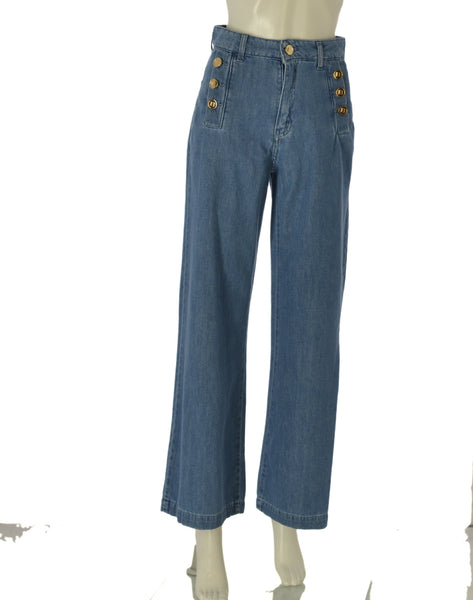 JEANS DONNA LAURA BIAGIOTTI PALAZZO TASCHE ZIP COTONE ART. D26B STEFANIA