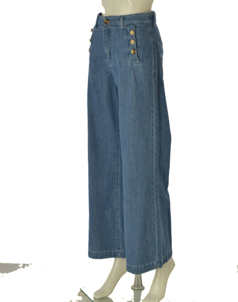 JEANS DONNA LAURA BIAGIOTTI PALAZZO TASCHE ZIP COTONE ART. D26B STEFANIA