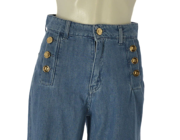 JEANS DONNA LAURA BIAGIOTTI PALAZZO TASCHE ZIP COTONE ART. D26B STEFANIA