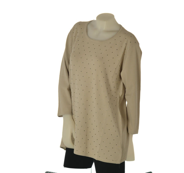 MAGLIA DONNA GAIA PIU TAGLIE OVER MANICHE 3/4 STRASS VISCOSA ART. 550