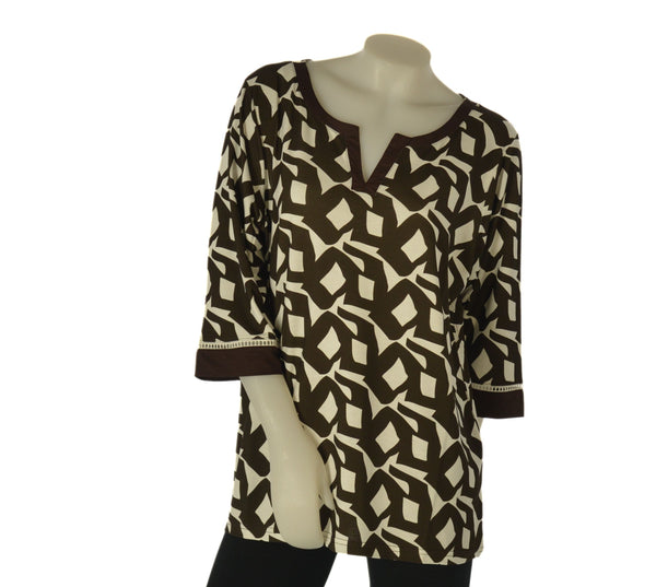 MAGLIA DONNA GAIA PIU TAGLIE OVER FANTASIA MANICHE 3/4 VISCOSA ART. 528