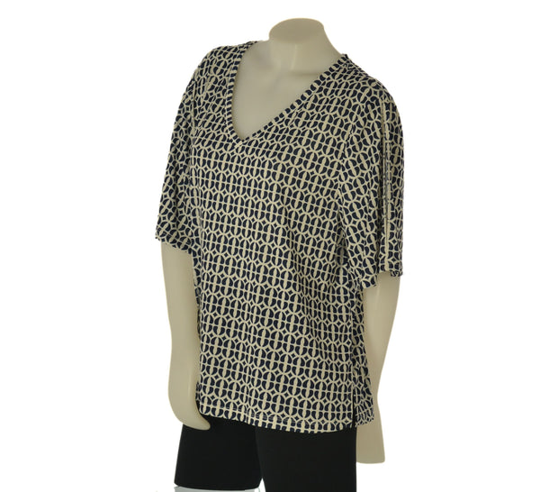 MAGLIA DONNA ELISA CASTELLI TAGLIE OVER FANTASIA SCOLLO V  ART. 140027