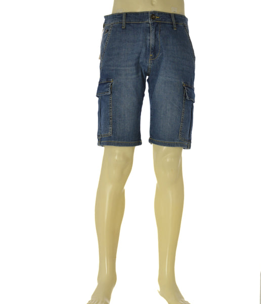 BERMUDA UOMO RIFLE DENIM TASCHE CARGO ELASTICIZZATO ART. RF414