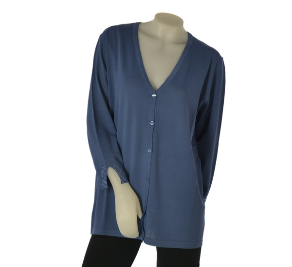 CARDIGAN DONNA GAIA PIU TAGLIE OVER BOTTONI STRASS VISCOSA ART. 555