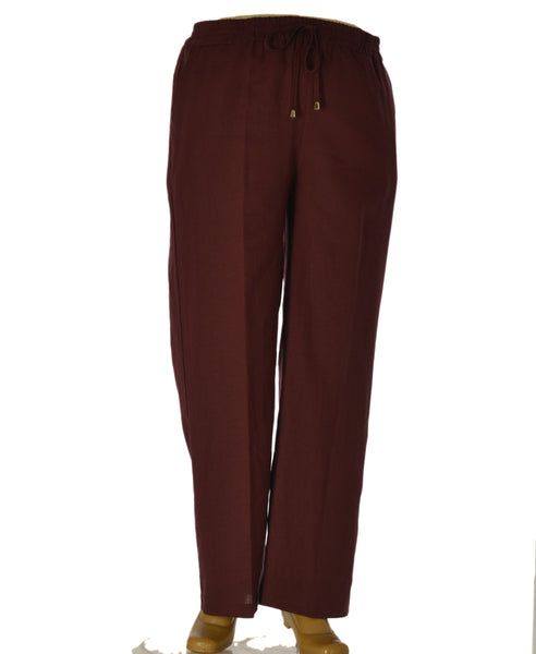 PANTALONE DONNA ELISA CASTELLI TAGLIE OVER ELASTICO TASCHE MISTO LINO ART. 18092