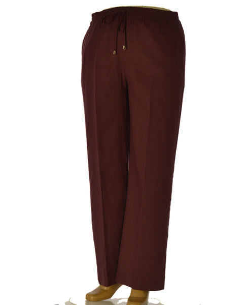 PANTALONE DONNA ELISA CASTELLI TAGLIE OVER ELASTICO TASCHE MISTO LINO ART. 18092