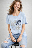 T-SHIRT  DONNA PURO COTONE IO DI PIU STAMPA GIROCOLLON ART IP0062