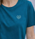 T-SHIRT DONNA LINEA IO DI PIU PURO COTONE MEZZA MANICA CON STRASSE  ARTIP0061T-SCHIRT