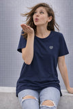 T-SHIRT DONNA LINEA IO DI PIU PURO COTONE MEZZA MANICA CON STRASSE  ARTIP0061T-SCHIRT