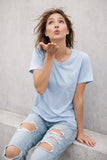 T-SHIRT DONNA LINEA IO DI PIU PURO COTONE MEZZA MANICA CON STRASSE  ARTIP0061T-SCHIRT
