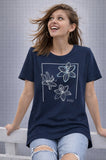 T-SHIT  DONNA PURO LINEA BASILE COTONE MEZZA MANICA CON STAMPA ART BEW234