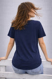 T-SHIT  DONNA PURO LINEA BASILE COTONE MEZZA MANICA CON STAMPA ART BEW234