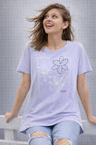 T-SHIT  DONNA PURO LINEA BASILE COTONE MEZZA MANICA CON STAMPA ART BEW234