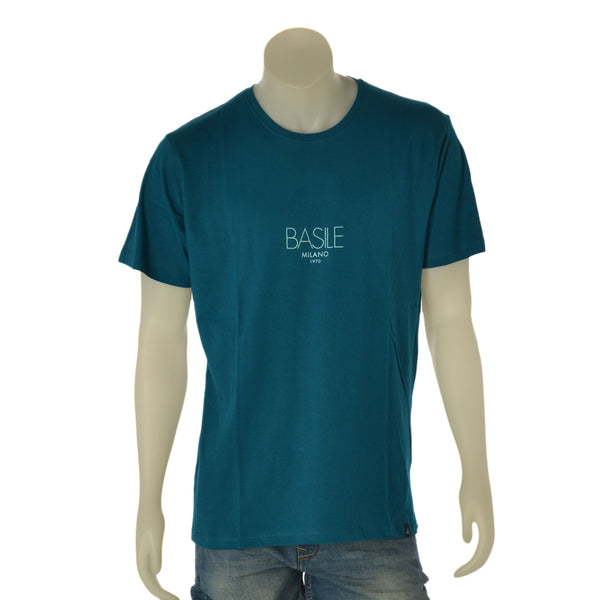T-SHIRT UOMO BASILE JERSEY COTONE MANICA CORTA STAMPA ART. BE0280