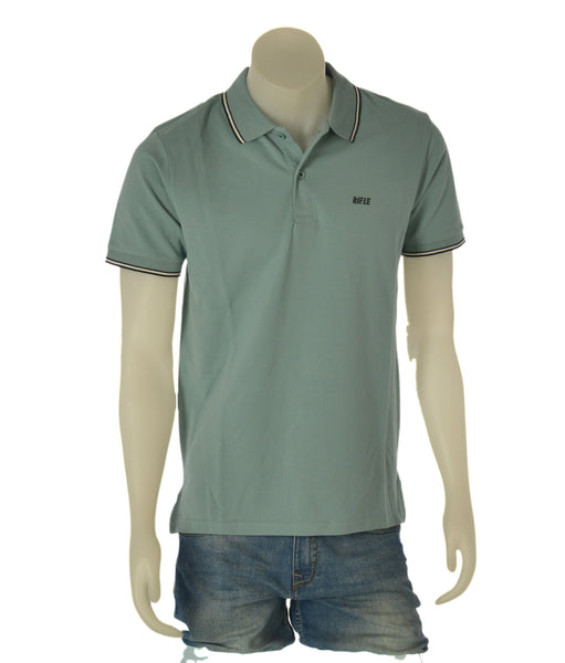 POLO UOMO RIFLE COTONE BOTTONI COLLETTO RIGHE MEZZA MANICA ART.RFP251