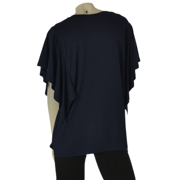 T-SHIRT DONNA ELISA CASTELLI CONFORMATA GIROCOLLO MANICA SCESA APPLICAZIONE SPACCHETTI ART.140024
