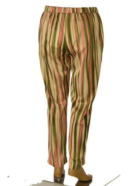 PANTALONI DONNA ELISA CASTELLI CONFORMATI ELASTICO FANTASIA LARGHI MORBIDI LEGGERI ART.18093
