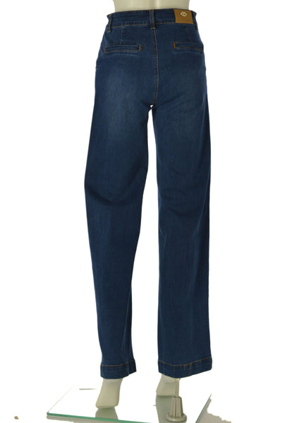JEANS DONNA EMANUELA COSTA ZIP BOTTONE TASCHE PASSANTI LARGO ART.EC6858