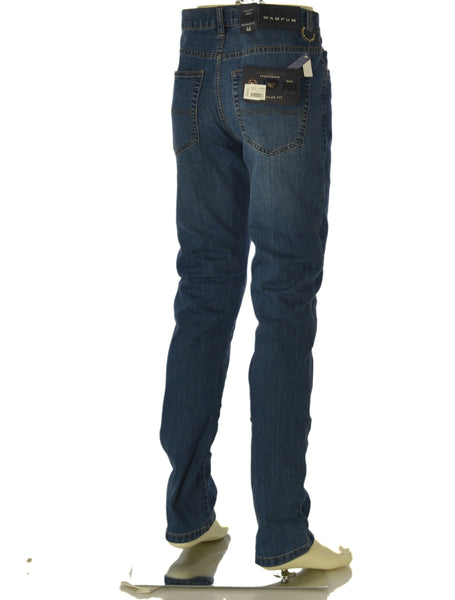 JEANS UOMO WAMPUM SCURO ZIP BOTTONI TASCHE REGULAR FIT STRETCH ART.11704-SSW USED