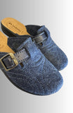 CIABATTE INBLU  CON FIBBIA REGOLABILE IN LANA COTTA IMPUNTURATA CONFORTEVOLE CALDA ART CF000050