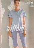 PIGIAMA DONNA PURO COTONE PINOCCHIETTO POIS PIZZO INFIORE 654232
