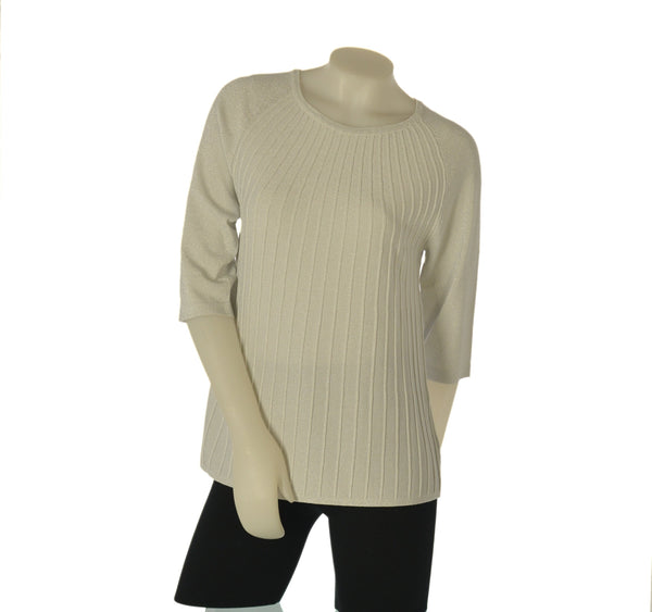 MAGLIA DONNA GAIA B. MANICHE 3/4 COSTINE LUREX VISCOSA ART. 269