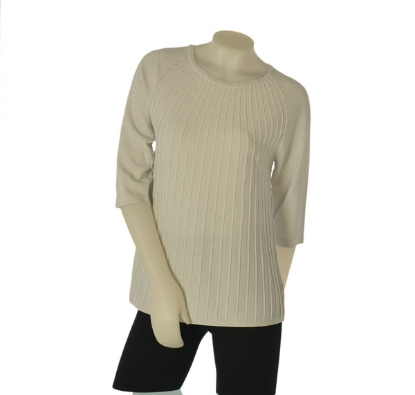 MAGLIA DONNA GAIA B. MANICHE 3/4 COSTINE LUREX VISCOSA ART. 269