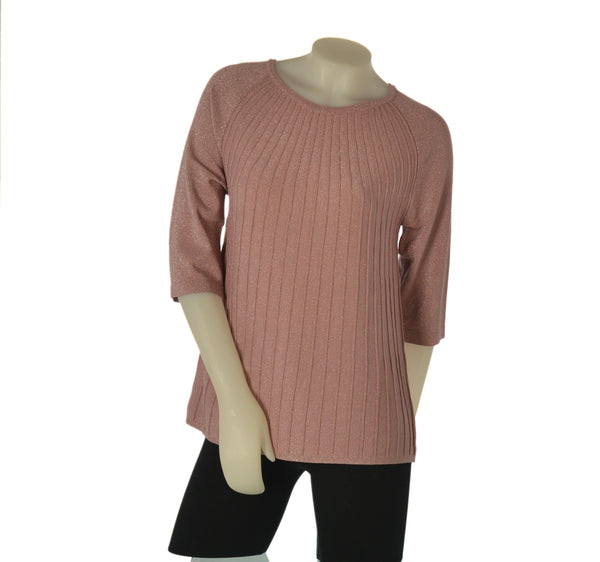 MAGLIA DONNA GAIA B. MANICHE 3/4 COSTINE LUREX VISCOSA ART. 269