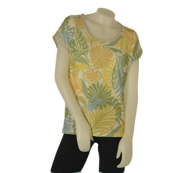 T-SHIRT DONNA GAIA GIROCOLLO MEZZA MANICA LAME FANTASIA COMODA PRATICA ART.123