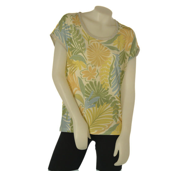 T-SHIRT DONNA GAIA GIROCOLLO MEZZA MANICA LAME FANTASIA COMODA PRATICA ART.123